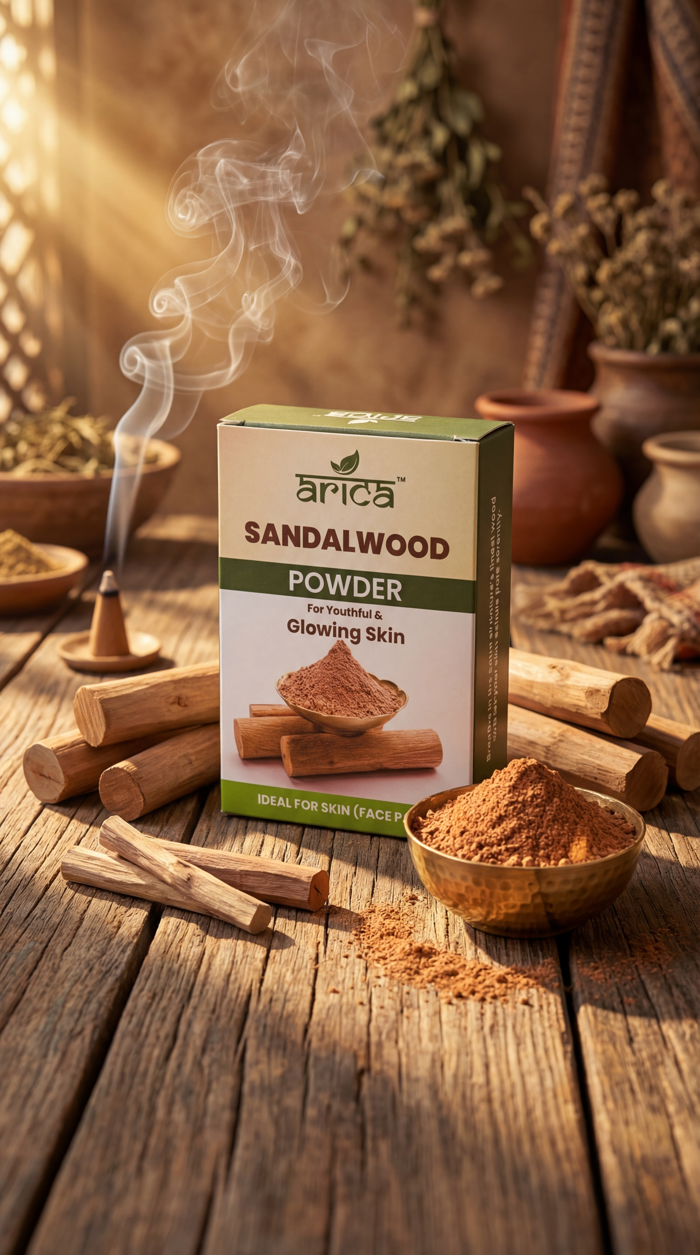 Premium & Pure Sandalwood Powder – Natural Chandan for Skin, Aromatherapy, Ritual & Wellness – Chemical-Free & Finely Milled (100g)