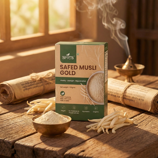 Premium Safed Musli Gold (Chlorophytum Borivilianum) – Natural, High Potency Herbal Root for Vitality & Wellness – Premium Grade Ayurvedic Supplement (100g)