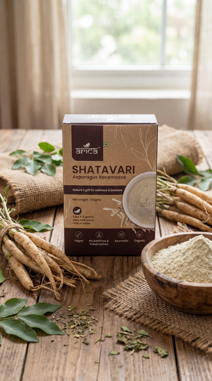 Premium Organic Shatavari Powder (Asparagus Racemosus) – Pure Ayurvedic Herbal Supplement – Supports Hormonal Balance, Digestive Health (100g)