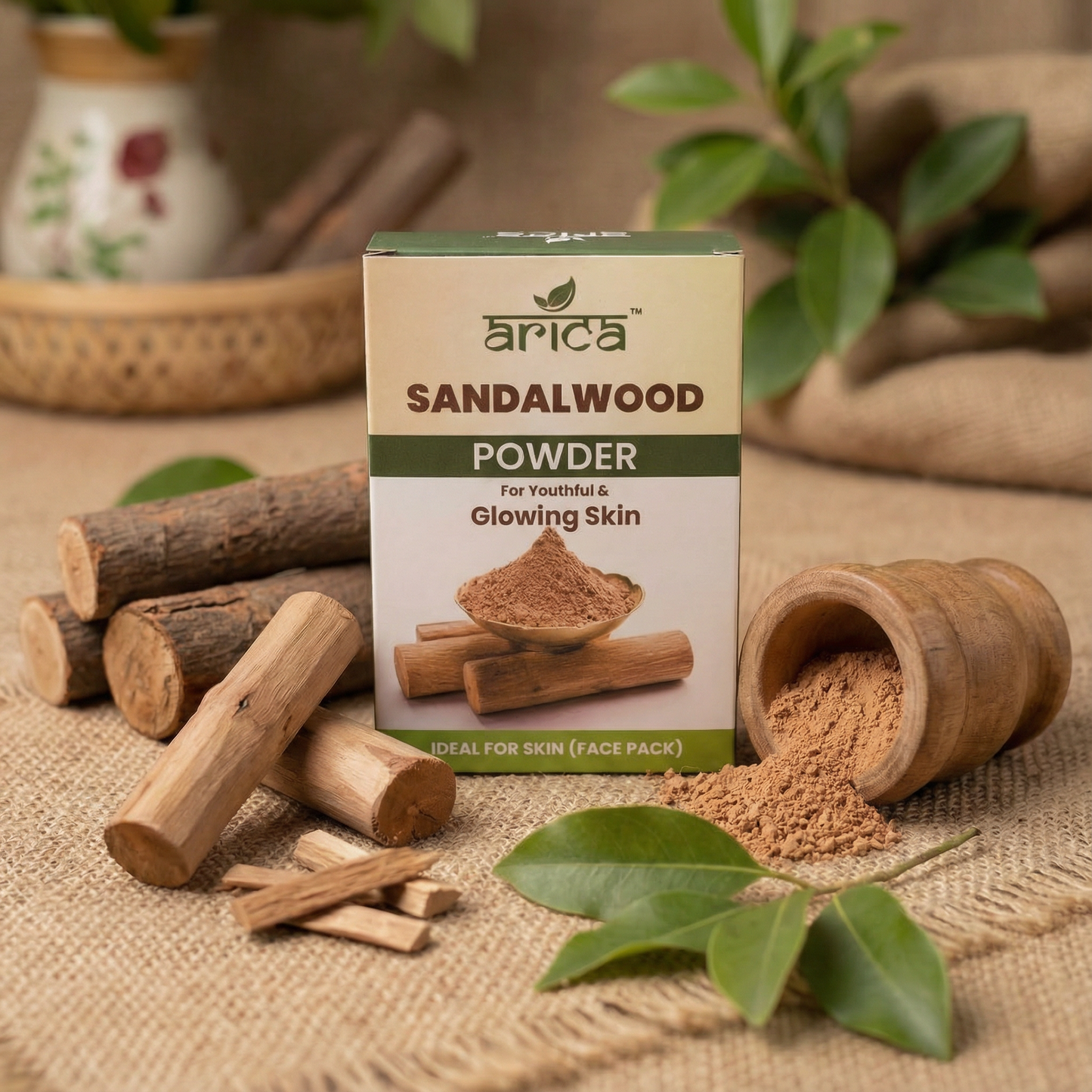 Premium & Pure Sandalwood Powder – Natural Chandan for Skin, Aromatherapy, Ritual & Wellness – Chemical-Free & Finely Milled (100g)
