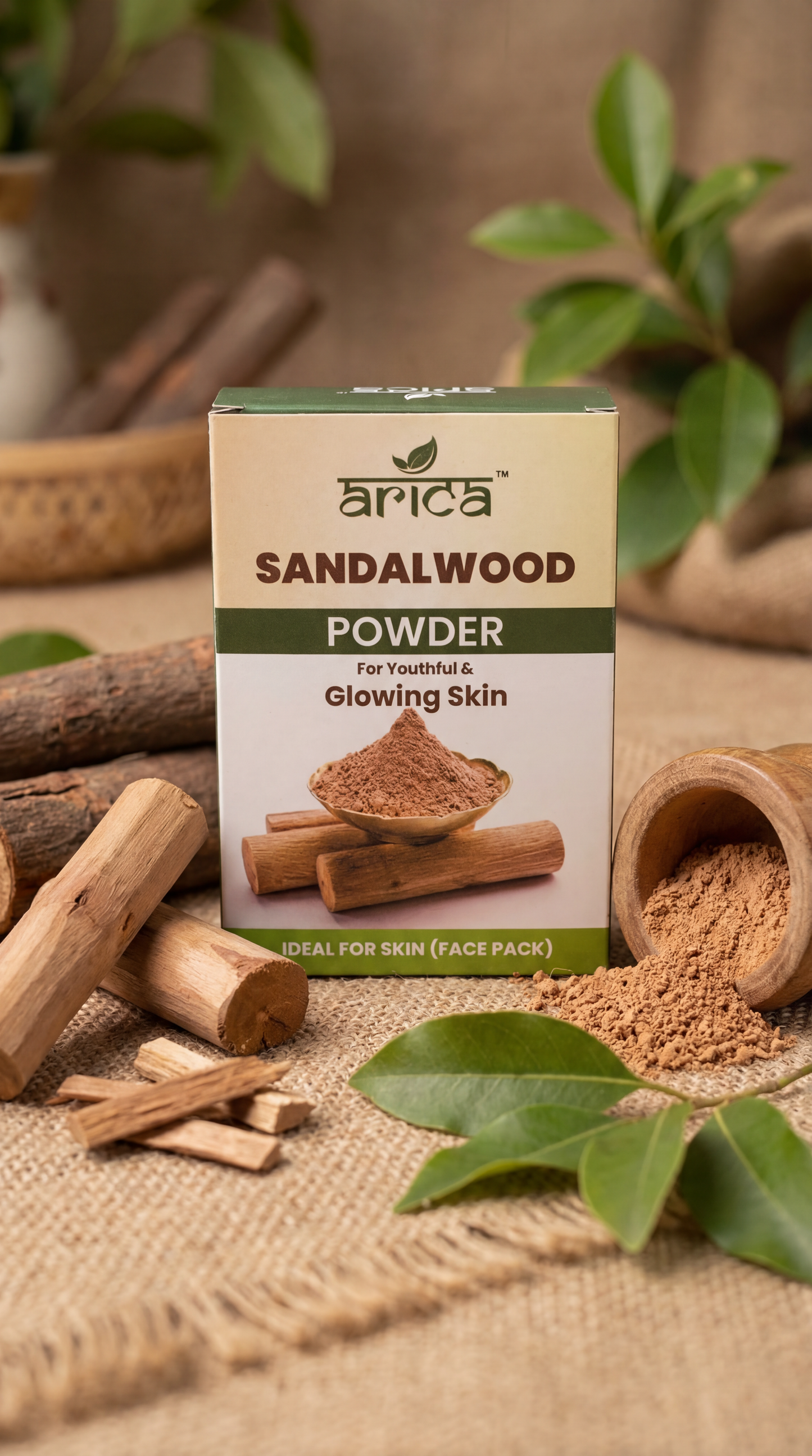 Premium & Pure Sandalwood Powder – Natural Chandan for Skin, Aromatherapy, Ritual & Wellness – Chemical-Free & Finely Milled (100g)