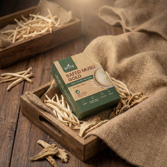 Premium Safed Musli Gold (Chlorophytum Borivilianum) – Natural, High Potency Herbal Root for Vitality & Wellness – Premium Grade Ayurvedic Supplement (100g)