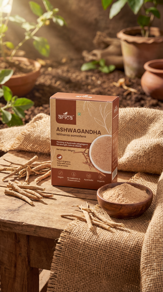 Pure & Organic Ashwagandha Powder – Ayurvedic Withania Somnifera Herb | Stress Relief, Immune Support, Stamina & Wellness (100g)