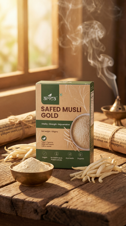 Premium Safed Musli Gold (Chlorophytum Borivilianum) – Natural, High Potency Herbal Root for Vitality & Wellness – Premium Grade Ayurvedic Supplement (100g)